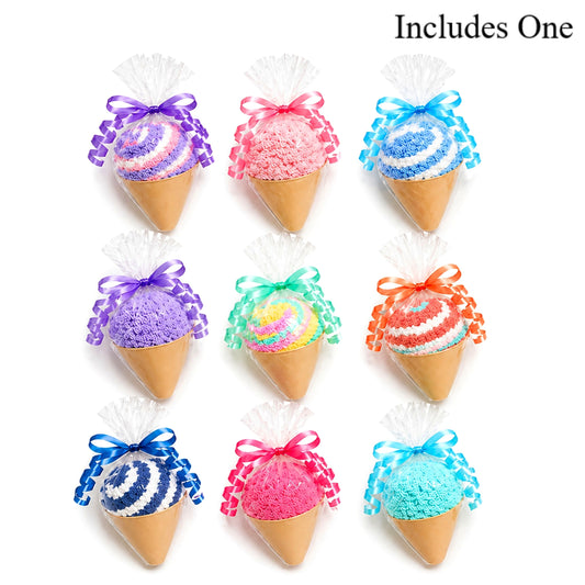 Ice Cream Cone Party Favors for Kids — Cozy Sock Party Treats, Ice Cream Cone Gift, Ice Cream Birthday Decor