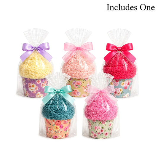 Garden Party Favor — Floral Cozy Socks Cupcake Gift for Women, Bridal Shower Favor, Tea Party Gift, Hostess Gift, Brunch Thank You Gift