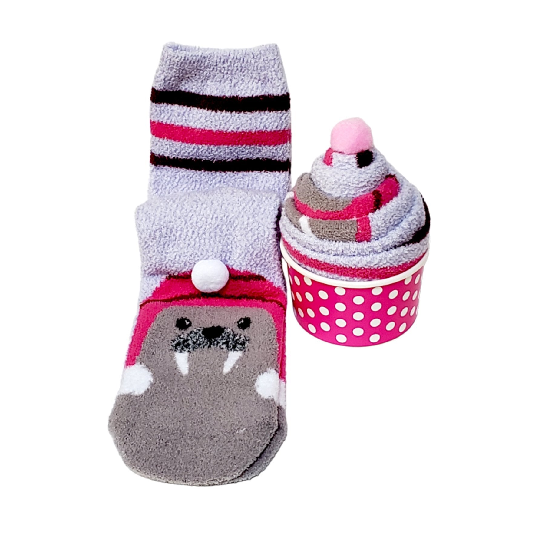 Walrus Cozy Cupcake Socks for Teens and Adults