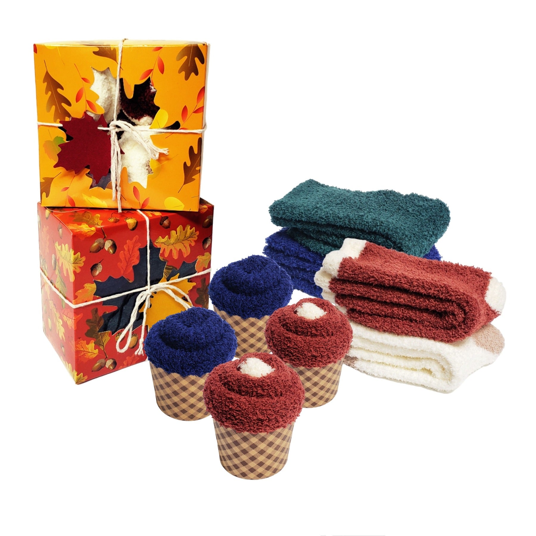 Fall cozy socks gift box for men and women