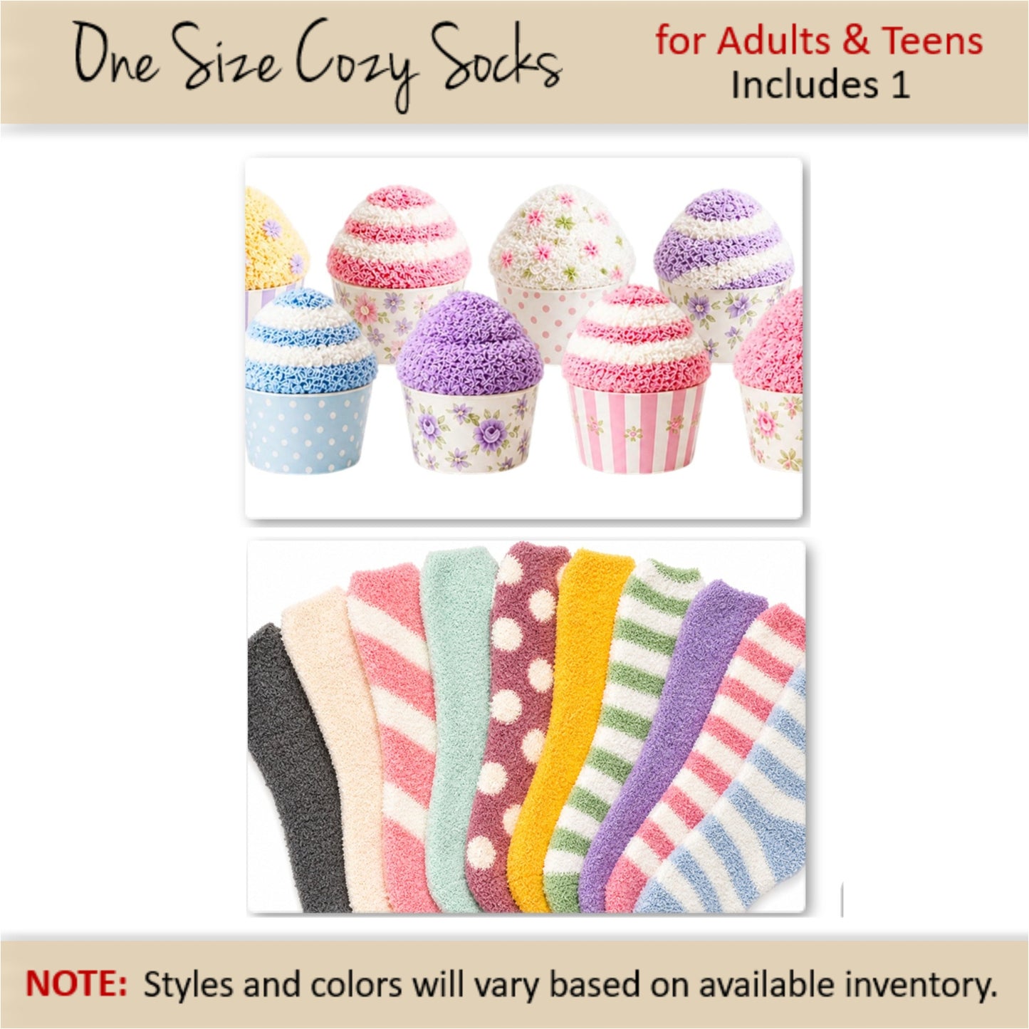 Tea Party Cupcake Favors — Cozy Socks Gift