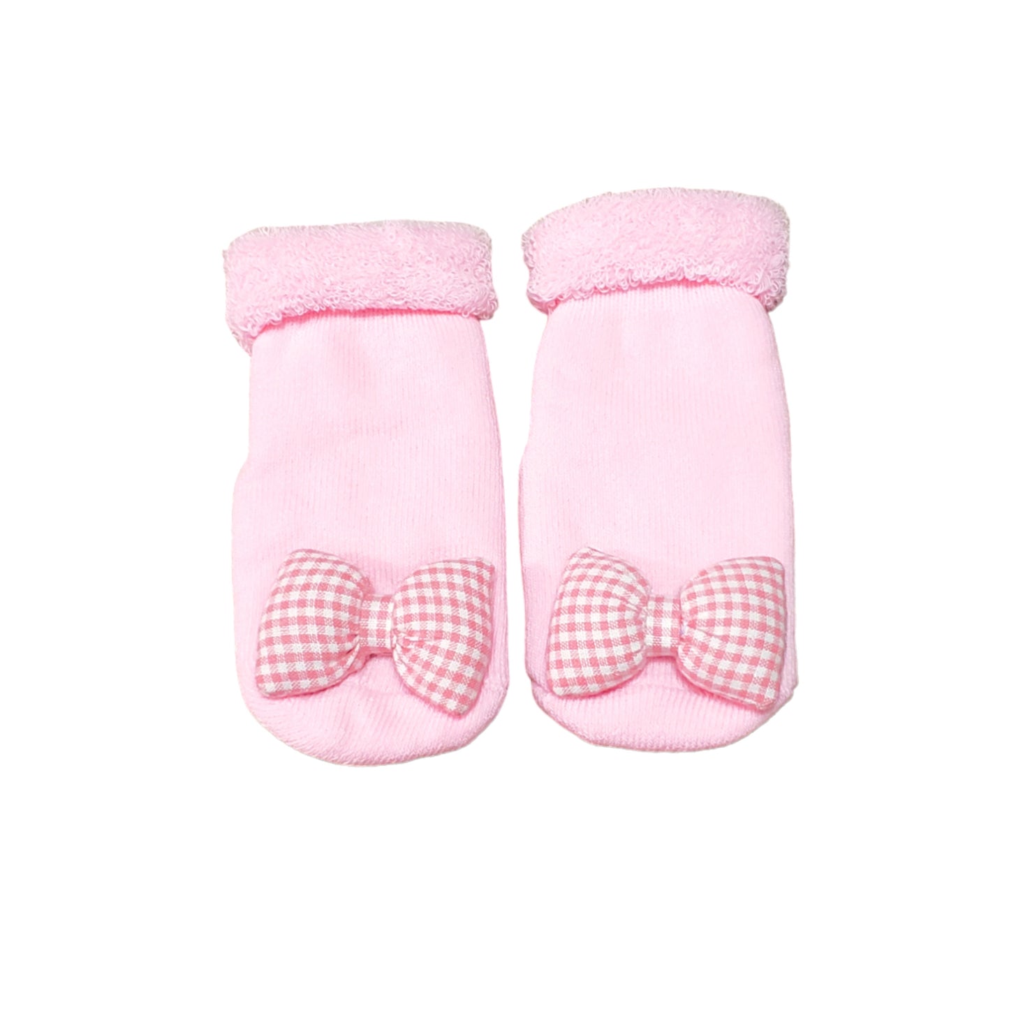 Pink Bow cozy socks for baby and toddler