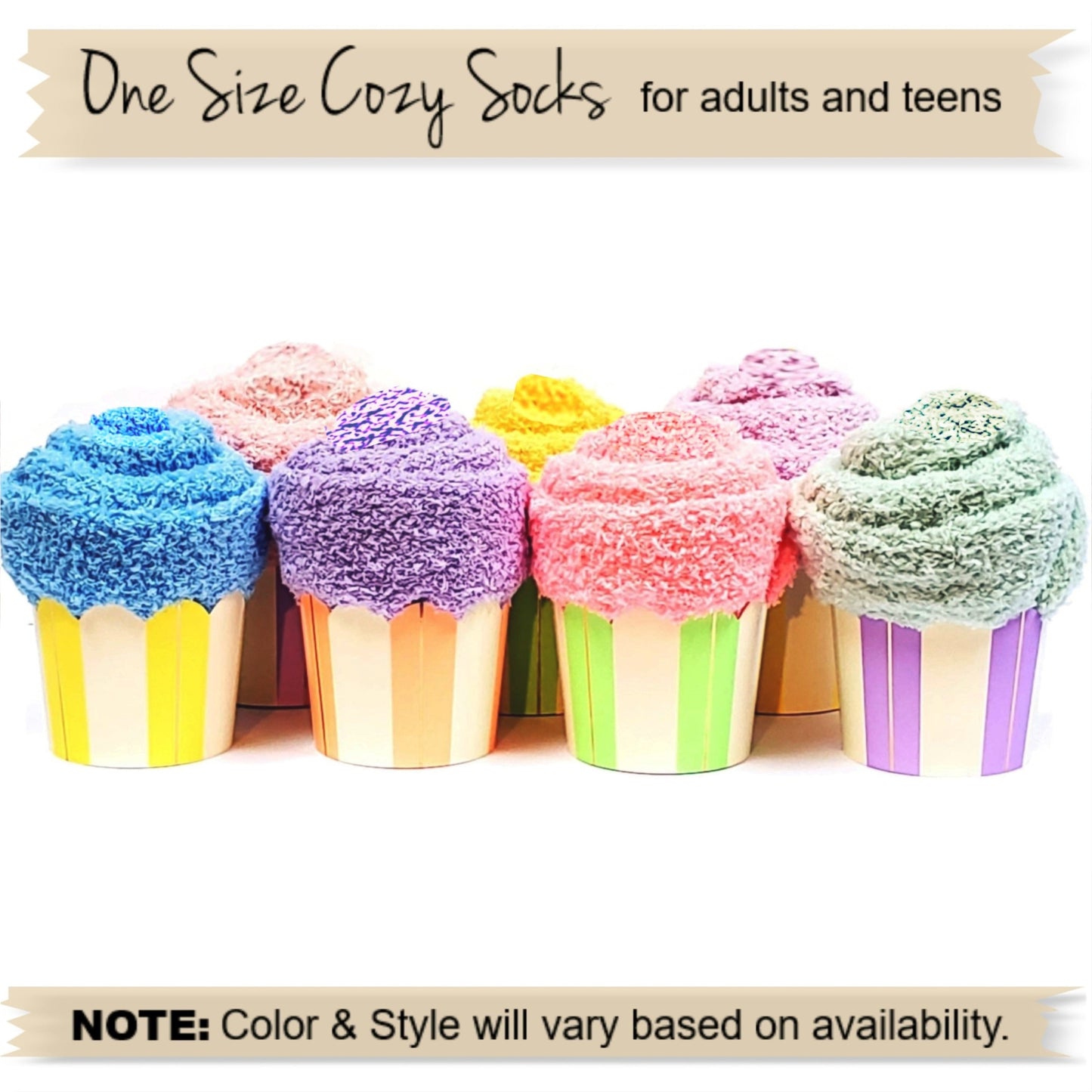 Easter Party Favors - Cupcake Socks for Adults and Teens