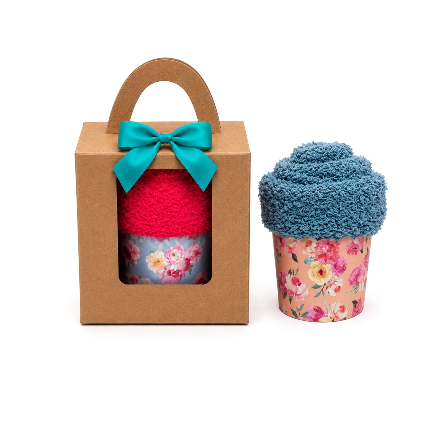 Cozy Socks Cupcake Gift Box for Women, Floral Gift for Her, Small Friendship Gift, Teen Girl Gift, Cute Cozy Gift, Just Because Surprise