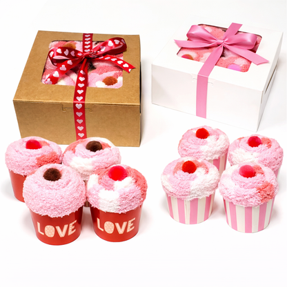 Valentine's Day Cupcake Socks Gift Box