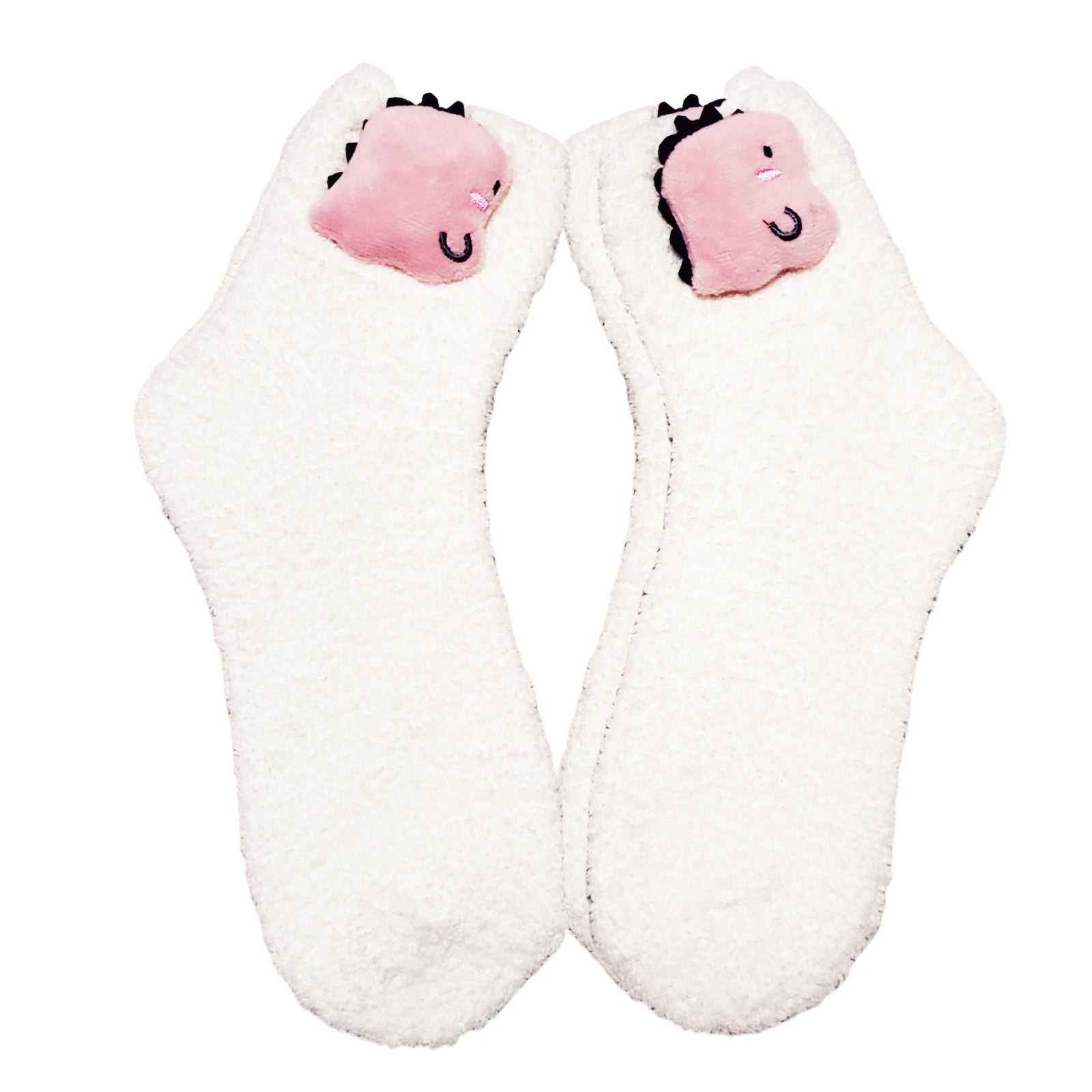 Pink Dinosaur Cozy Socks for Adults and teens