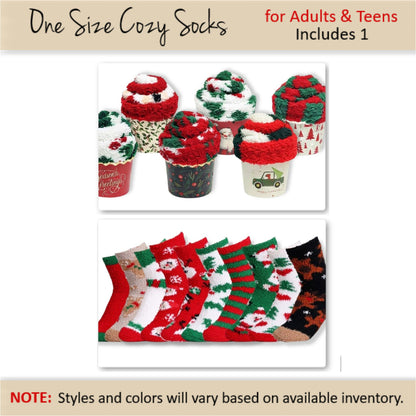 Christmas Party Favors — Cozy Socks Cupcake