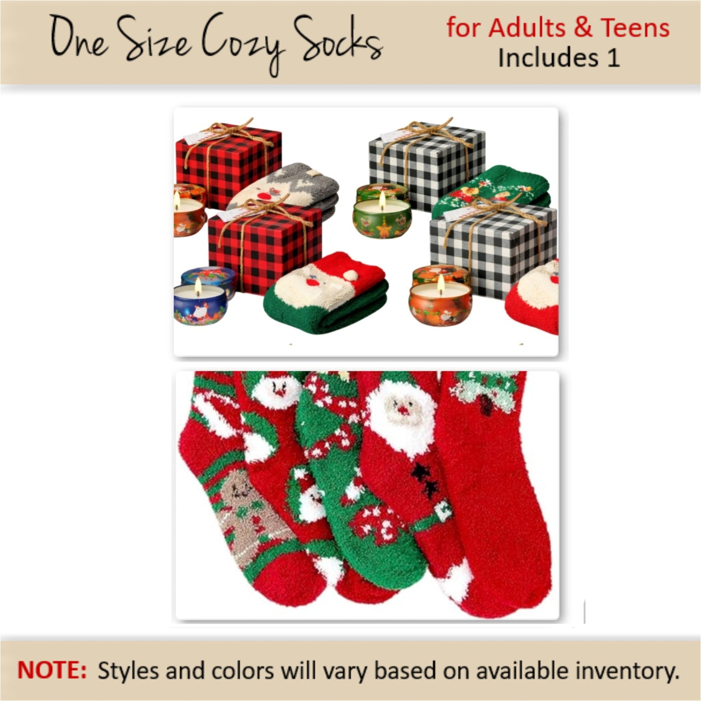 Christmas Cozy Sock & Candle Gift Box