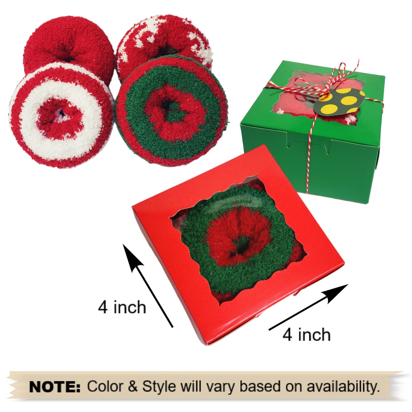 Christmas Socks Donut Gift Favors