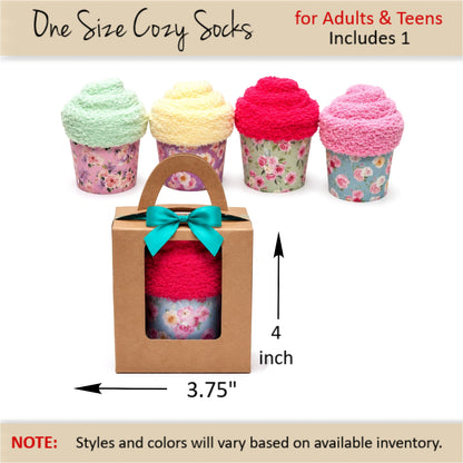 Floral Cupcake Socks Gift Box