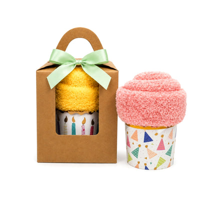 Birthday Cupcake Gift Box for Women — Cozy Socks Gift for Her, Cute Birthday Gift for Friend, Fun Surprise for Coworker, Small Birthday Gift