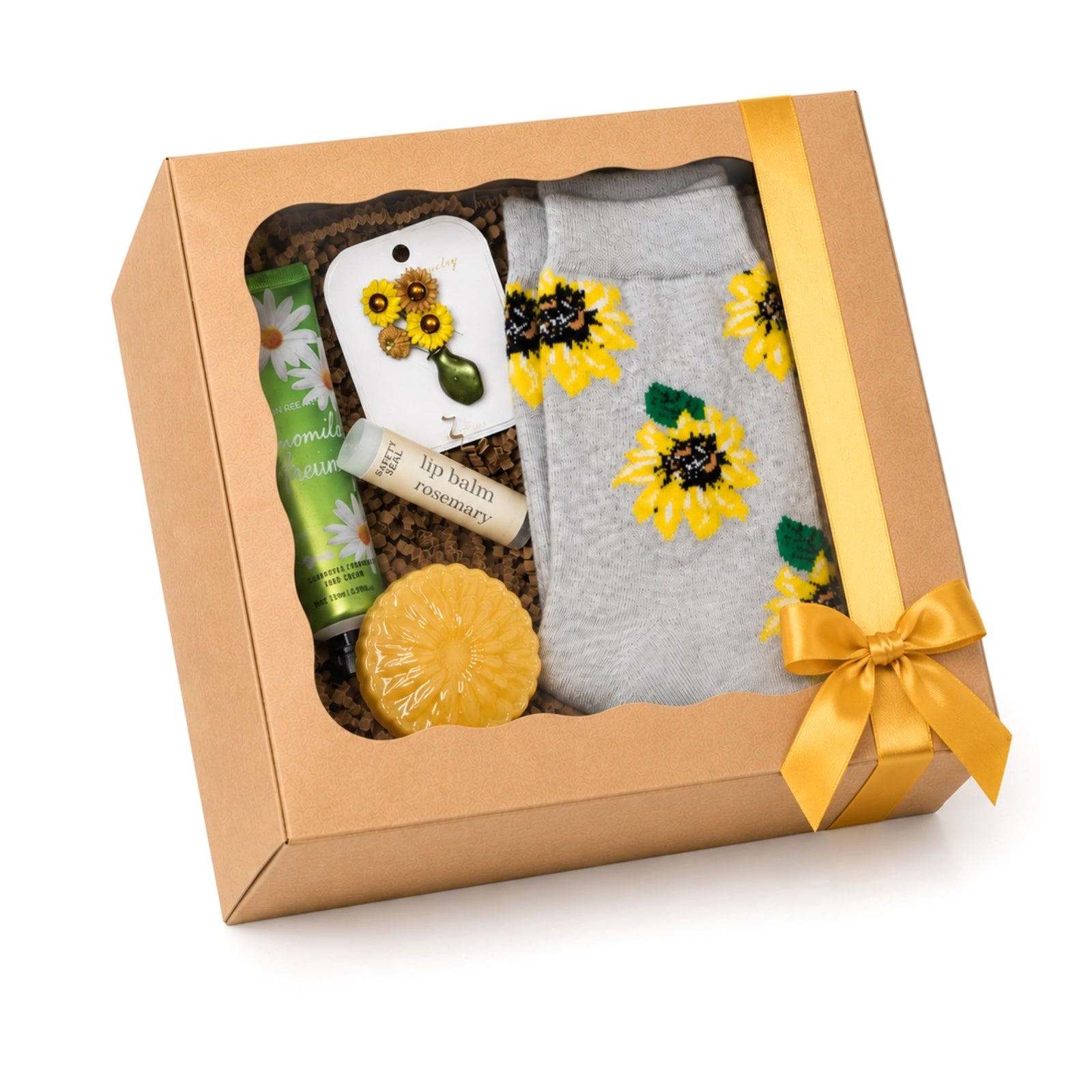 Sunflower Self Care Gift Set for Her, Thinking of You Gift, Sunshine Care Package, Birthday Gift for Women