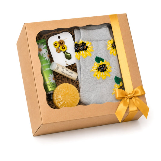 Sunflower Self Care Gift Set for Her, Thinking of You Gift, Sunshine Care Package, Birthday Gift for Women