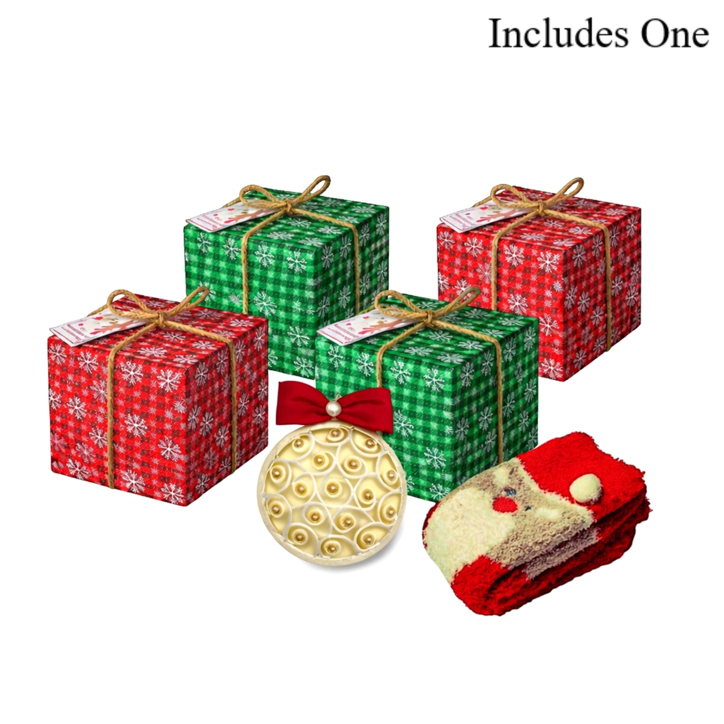 Christmas Cozy Sock & Ornament Gift Set