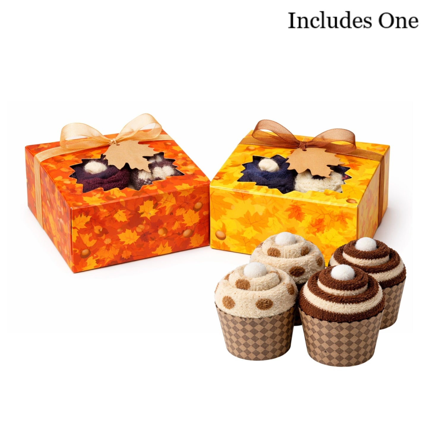 Fall Cozy Sock Cupcake Gift Set