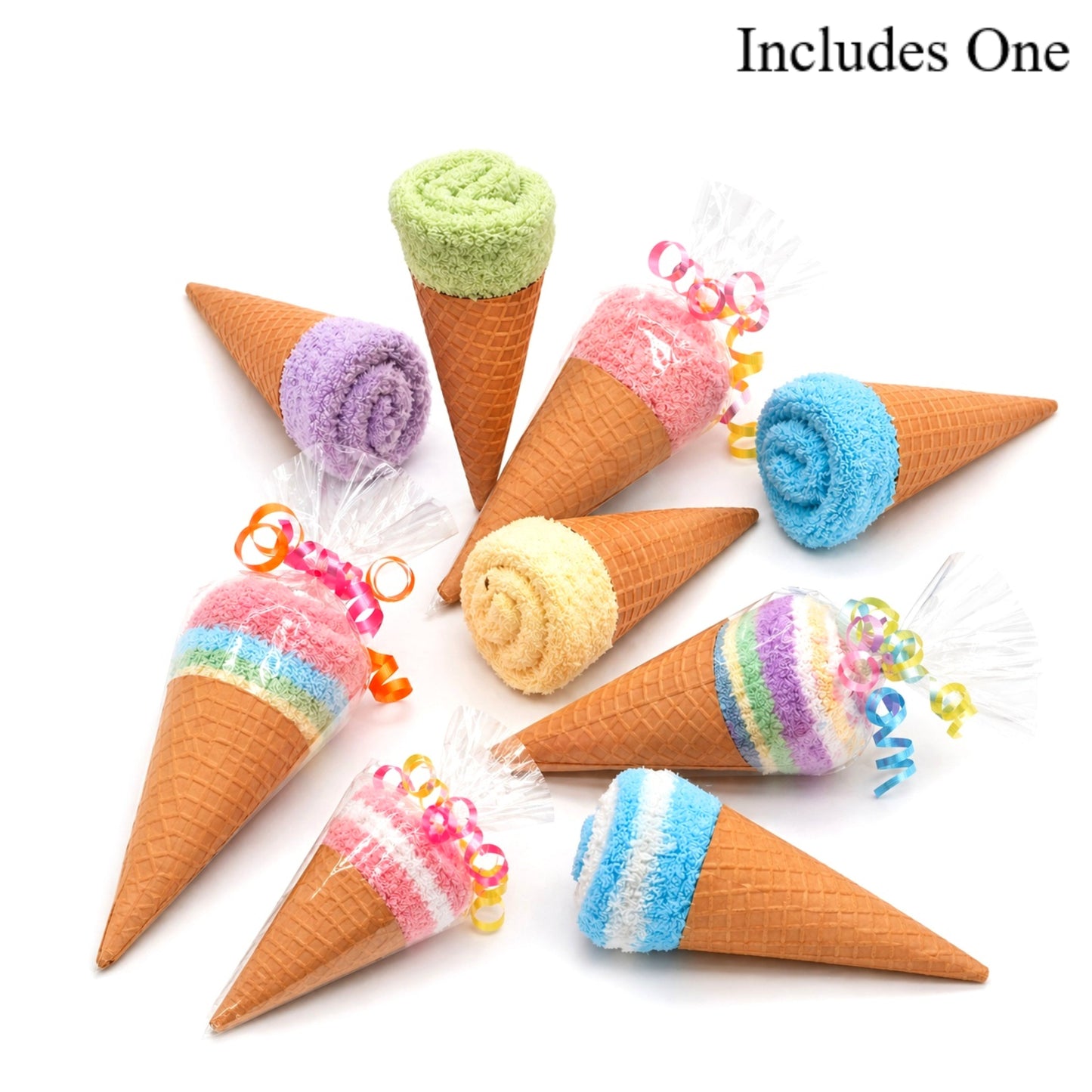 Ice cream cone gift favors, Cozy socks ice cream treats, Ice cream theme game prices, Ice cream cone birthday party decor -