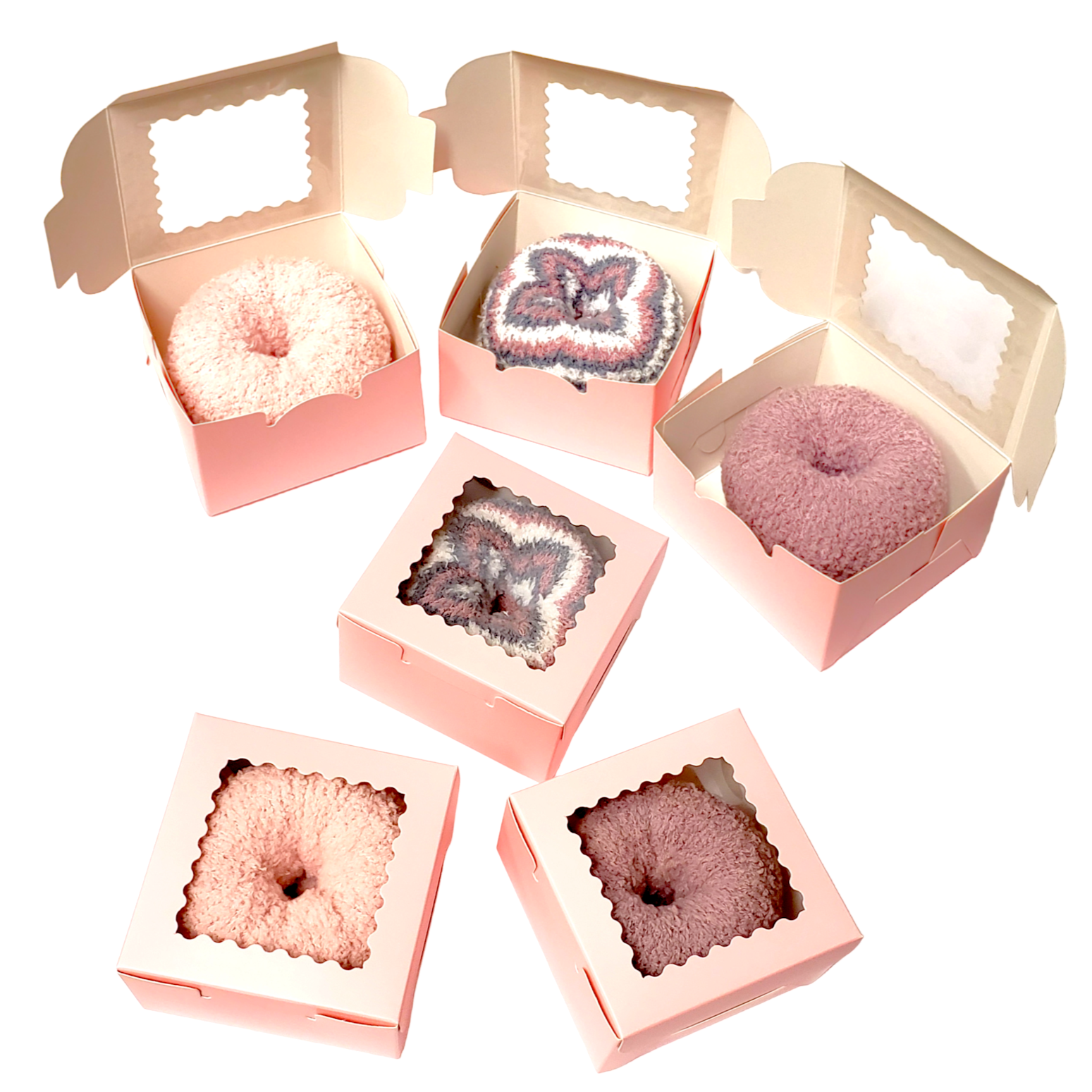 Pink Donut Fuzzy Socks