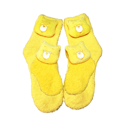 Mommy and Me Yellow Bear Cozy Socks