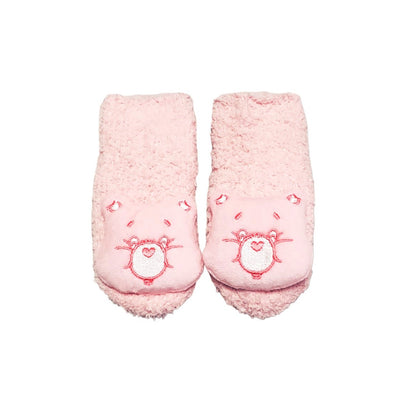 Pink Care Bear cozy fuzzy socks for toddlers and babies