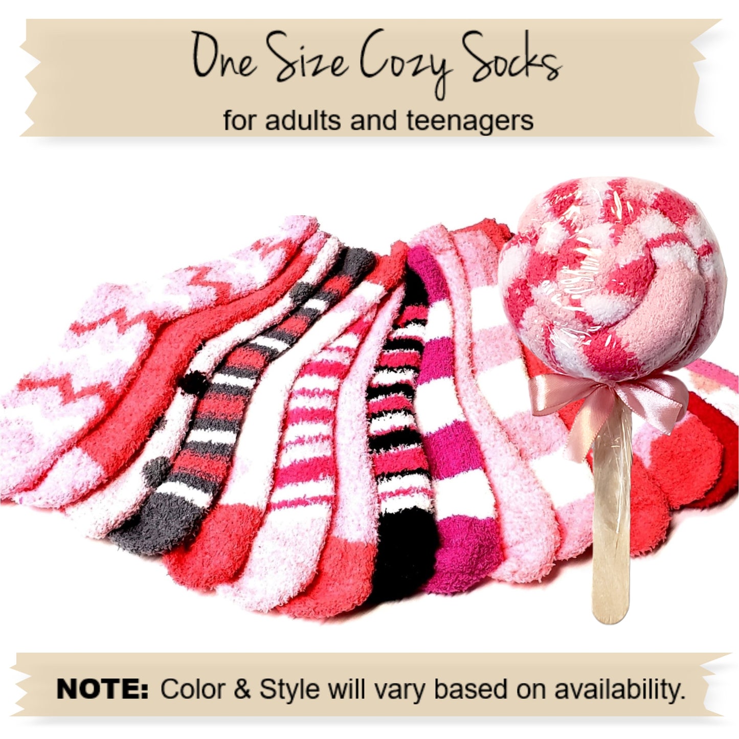 Pink Lollipops – Cozy Socks for Adults & Teens