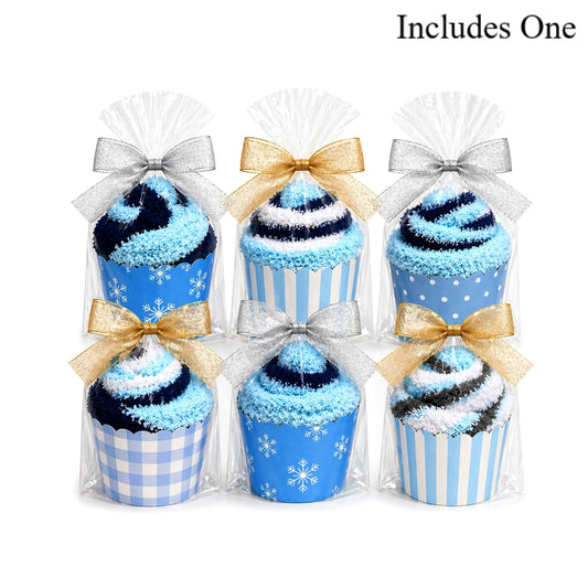 Winter Wonderland Party Favors — Cozy Socks Cupcake