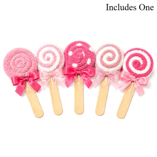 Girl Baby Shower Favors — Pink Cozy Socks Lollipop Gift