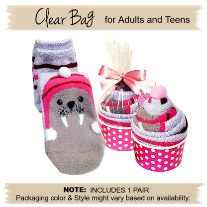 Walrus Novelty Cupcake Socks Gift for Women and Teen Girls