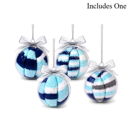 Winter Wonderland Cozy Socks Ornament — Blue Holiday Gift