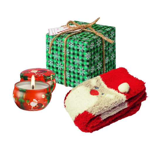 Christmas Gift Box – Cozy Socks & Candle for Men & Women
