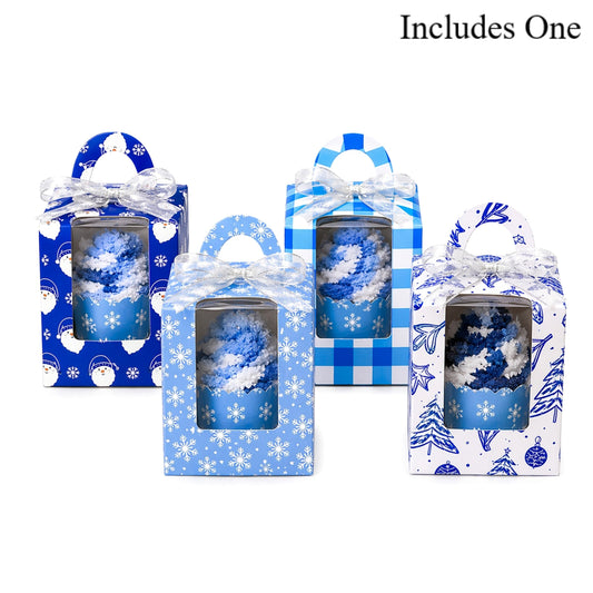 Winter Wonderland Gift Box — Cozy Socks Cupcake — Blue Christmas Holiday Gift
