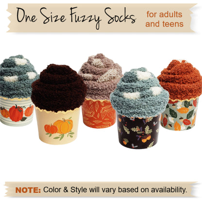 Thanksgiving Cupcake Socks gift box for adults and teens.