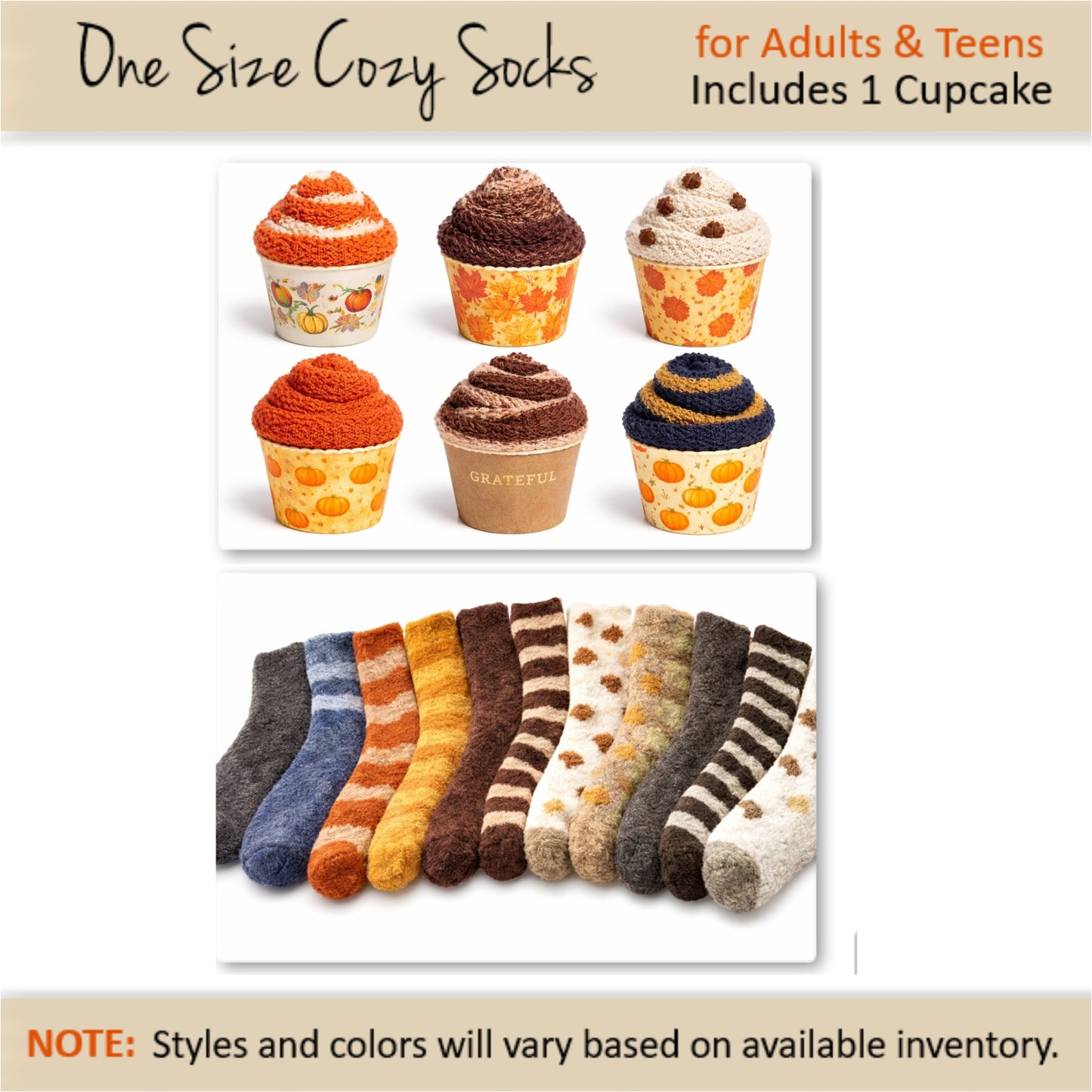 Fall Cozy Sock Cupcake Favors – Gift Ready