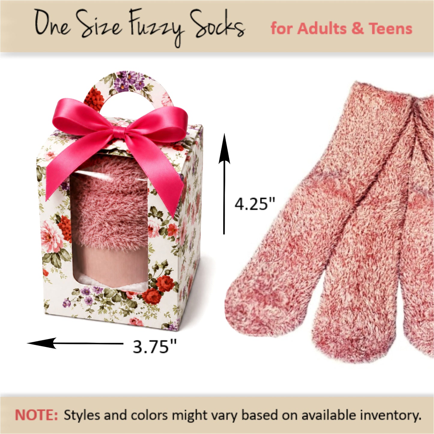 Floral Gift Box  —  Fuzzy Socks Gift For Her