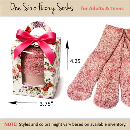 Floral Gift Box  —  Fuzzy Socks Gift For Her