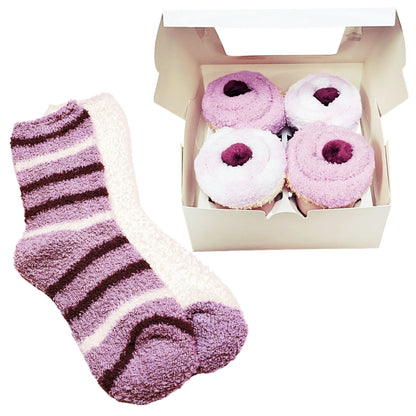 Minimalist Cozy Cupcake Socks Gift for Her