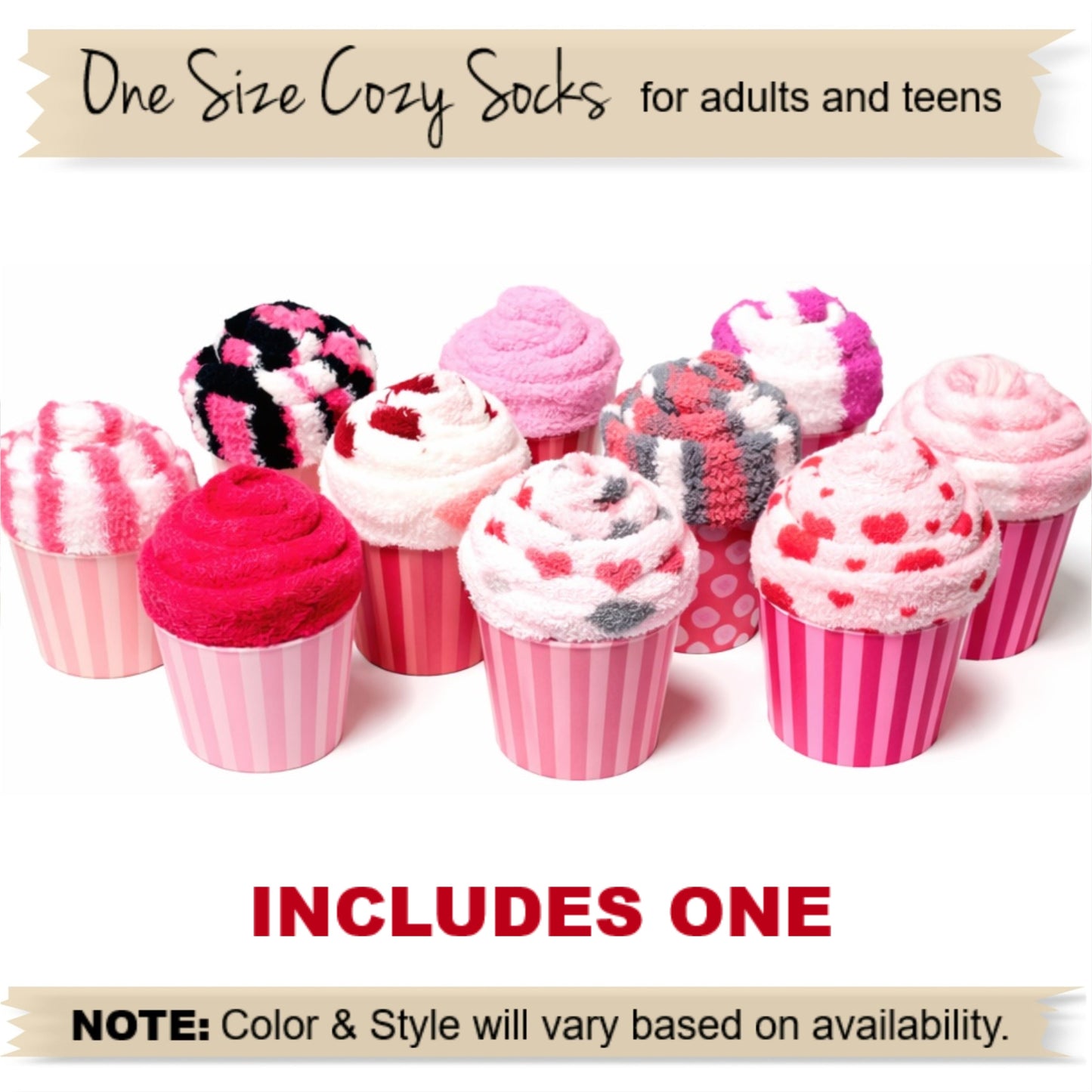 Galentine's Gift Favors - Cupcake Socks for Adults and Teens