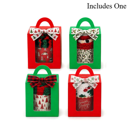 Red & Green Christmas Gift Box —  Cozy Socks Cupcake