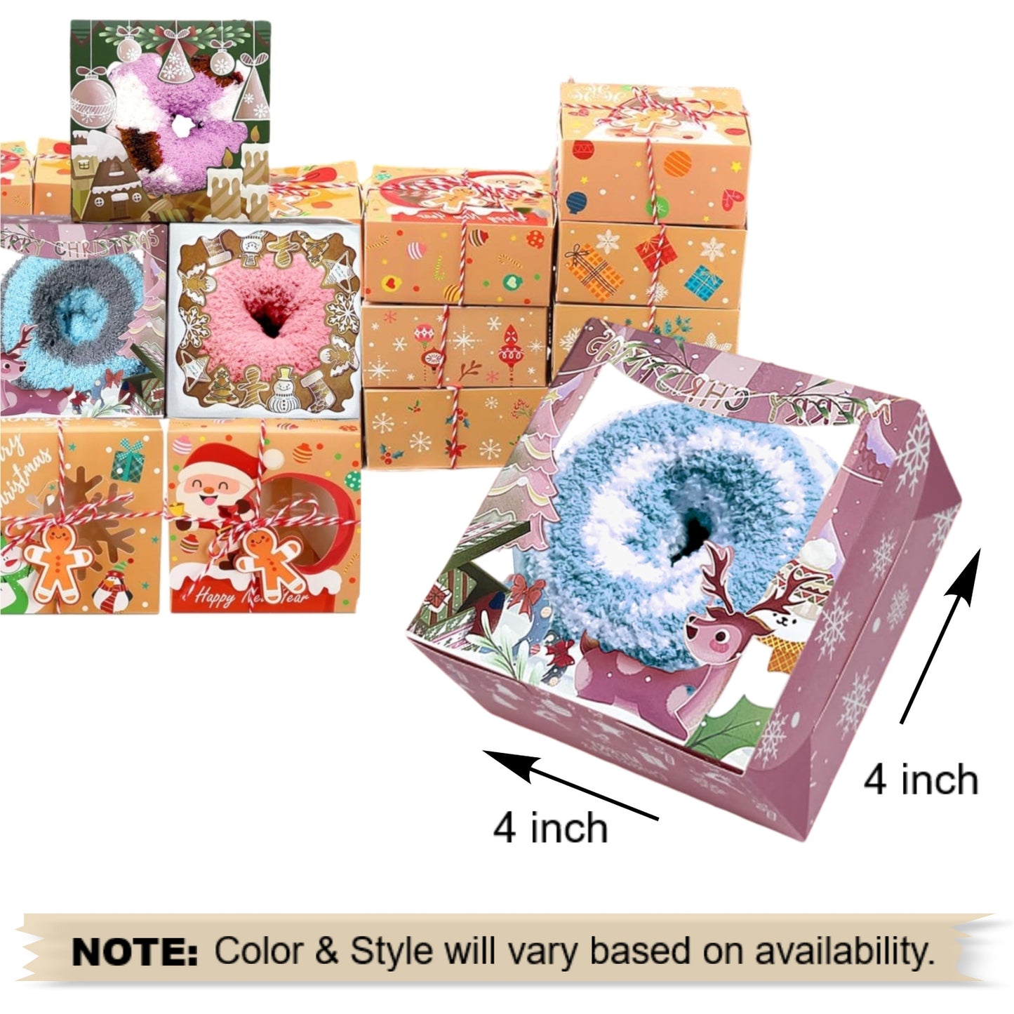 Christmas Donut Socks Mini Gift Box