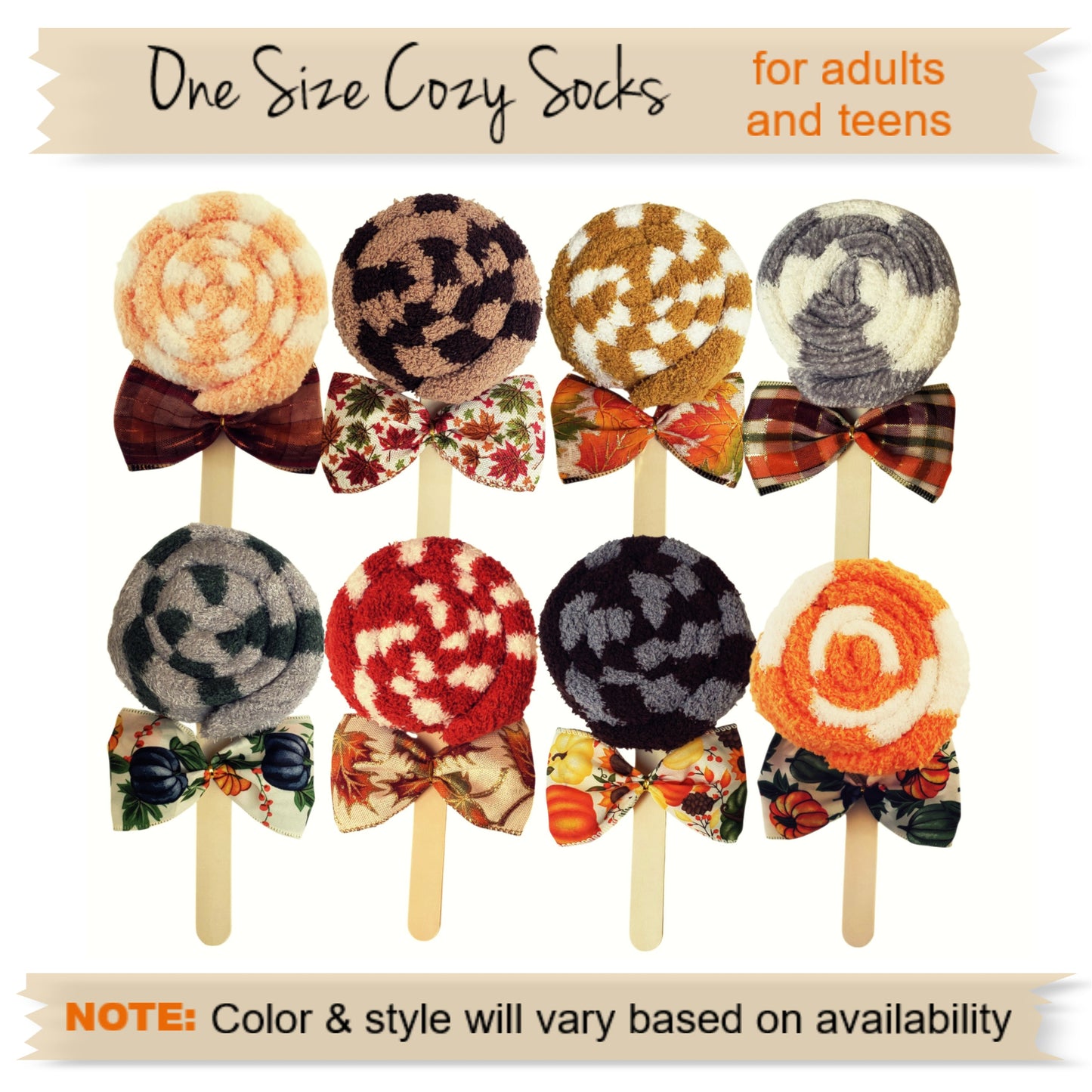 Fall Party Favors - Cozy Socks Lollipops
