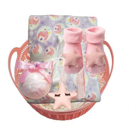 Girl Baby Gift Set Pink Baby Shower Gift Basket