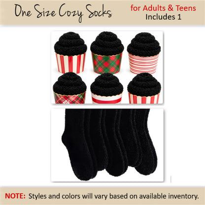 Lump of Coal Cozy Socks Cupcake — Gift Ready