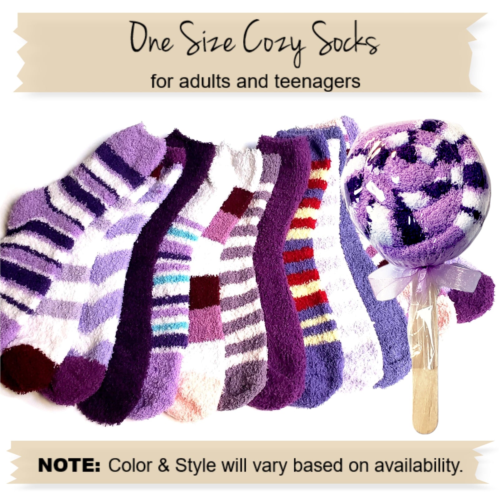 Purple Lollipops – Cozy Socks for Adults & Teens