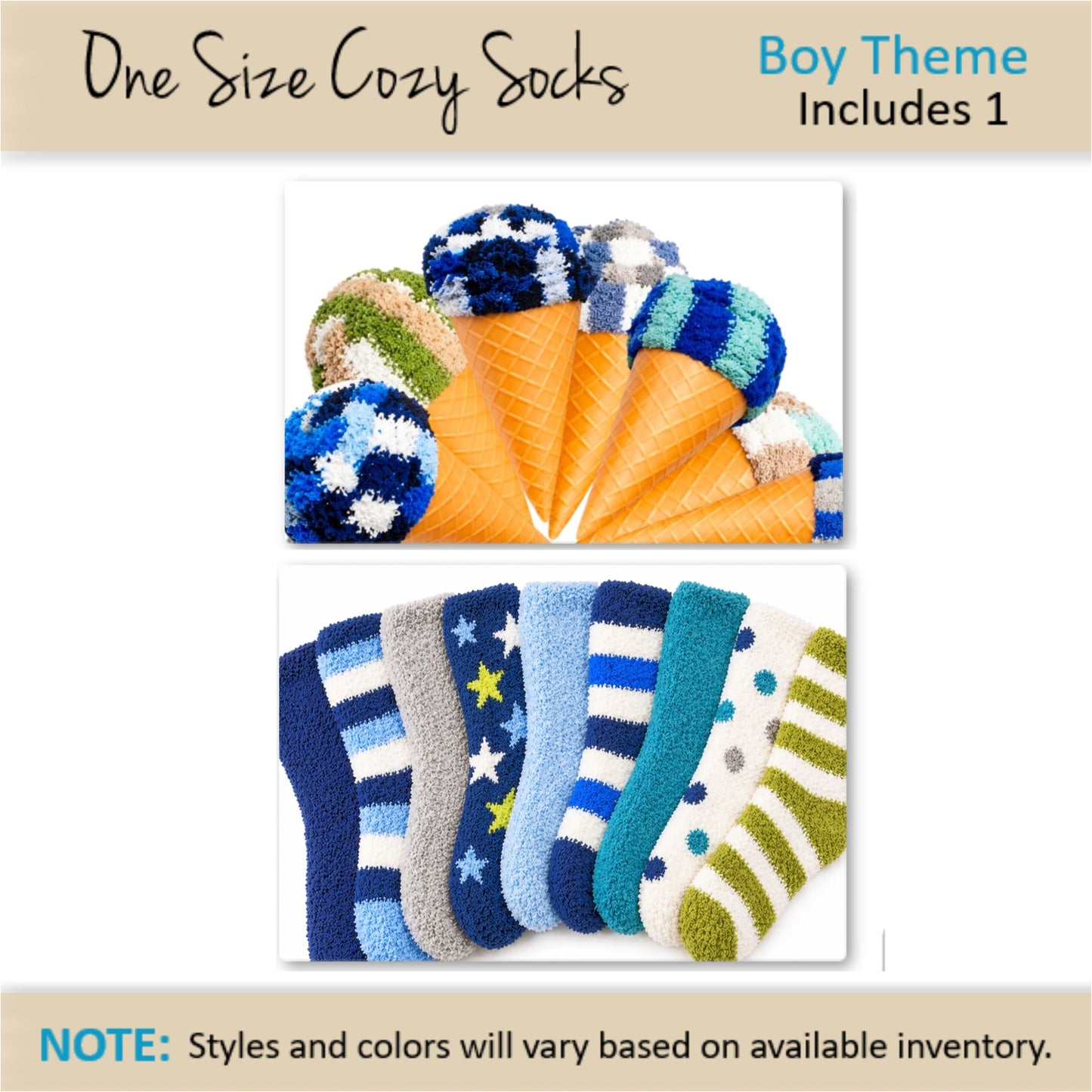 Ice Cream Party Favors — Waffle Cone Cozy Socks