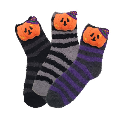 Halloween Pumpkin Fuzzy socks for teens and adults