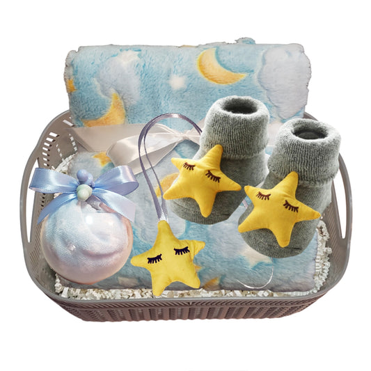 Boy Baby Gift Set Blue Baby Shower Gift Basket