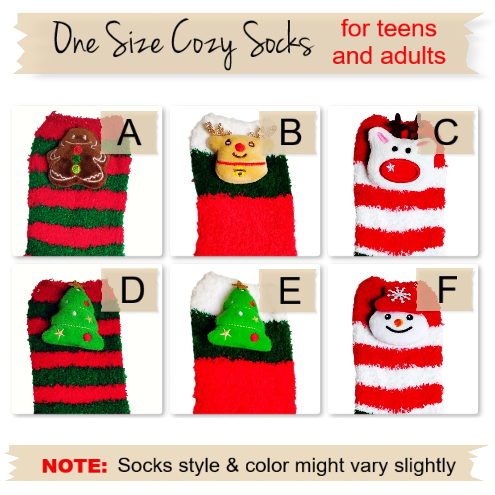 Cozy Christmas Socks for Teens & Adults