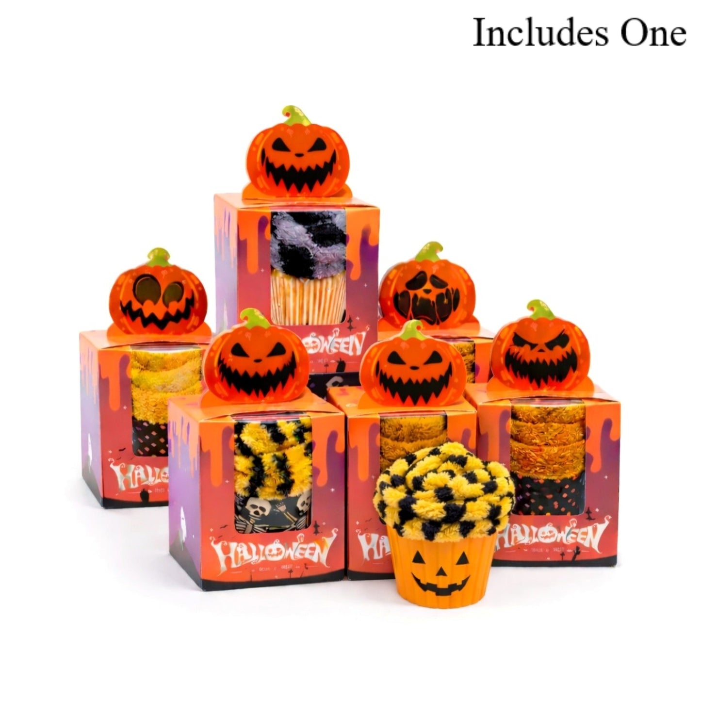 Halloween Pumpkin Gift Box – Cozy Sock Cupcake