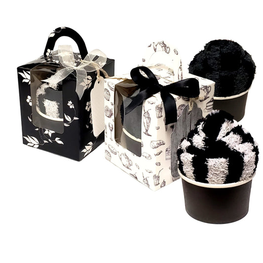 Black and White Gift Box Cozy Socks for Men and Women