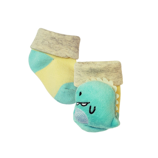 Plush dinosaur baby socks for infants 0-6 months – cute cartoon baby socks