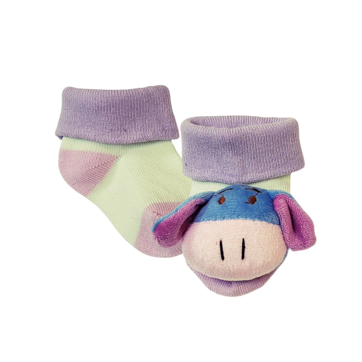 Baby socks with plush Eeyore donkey for infants 0 to 6 months